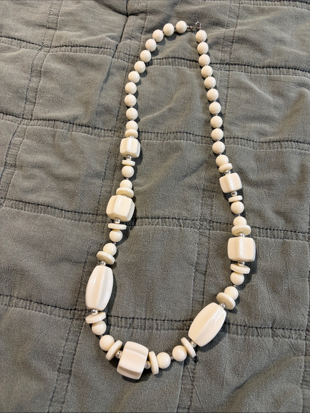 Cream Bead Statement Necklace - Unbranded